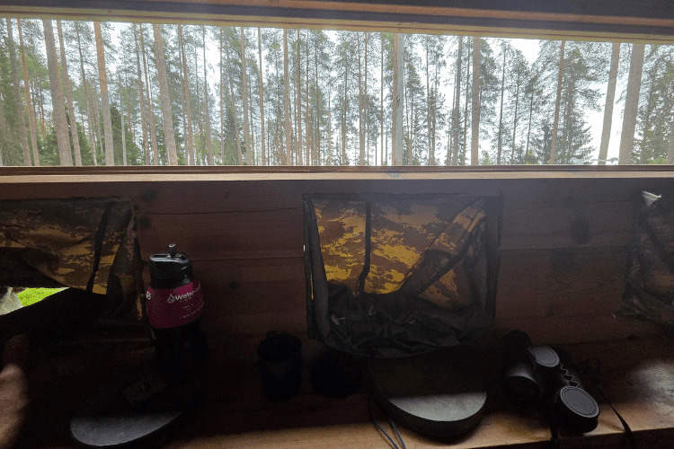 Inside the bear hide Martinselkosen Wilds Centre
