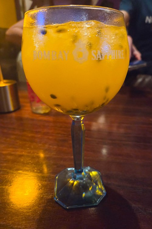 Passion fruit gin and tonic